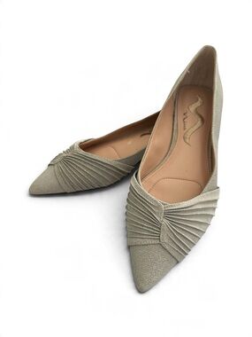 Nina Women’s 8 Silver Pleated Twist Pointed-toe Occasion Party Flats